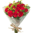 Buquê Rosas Vermelhas 12 Unidades e Laço Rafia